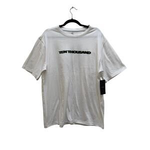 NWT Ten Thousand Mens XL T Shirt Core Tee Graphic White Athleisure Workout